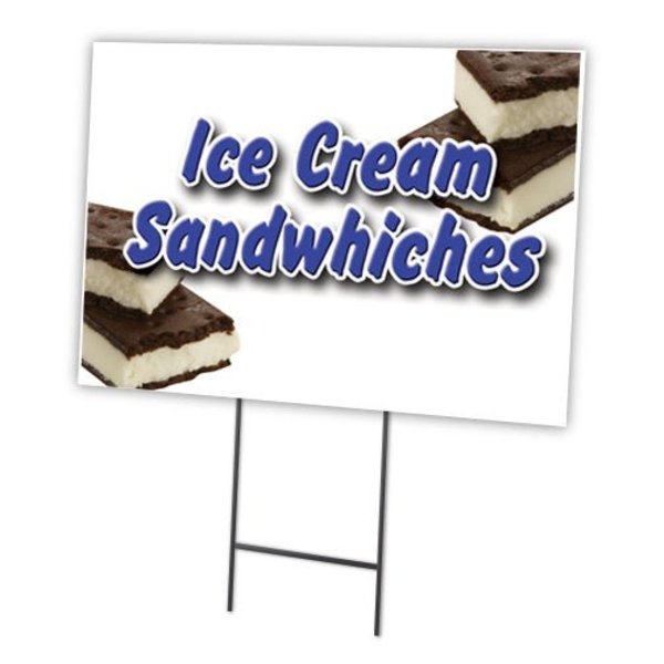 Signmission Ice Cream Sandwiches Yard Sign & Stake outdoor plastic coroplast window, C-1824 Ice Cream Sandwiches C-1824 Ice Cream Sandwiches